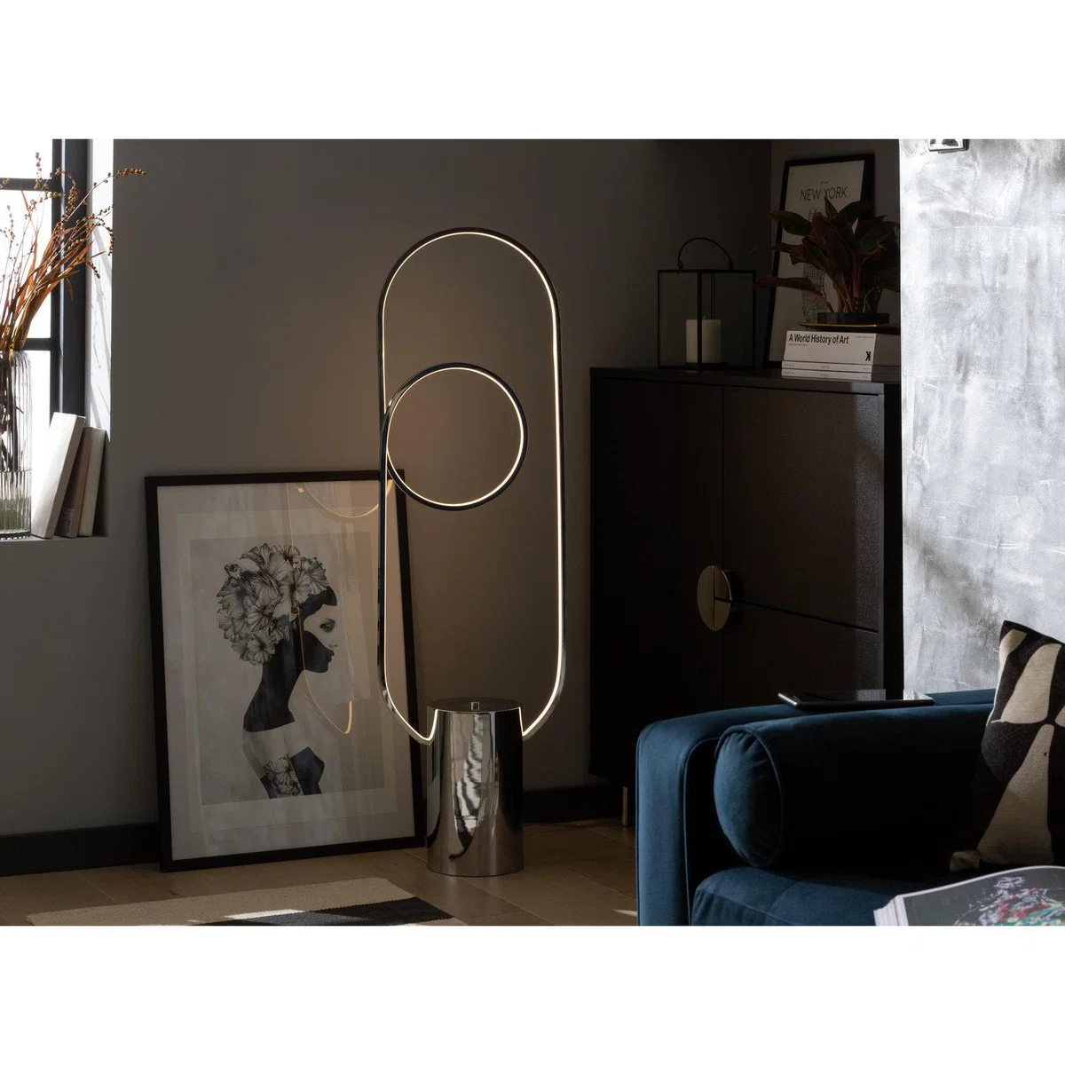 Habitat Pill LED Floor Lamp - Brushed Chrome – image 2