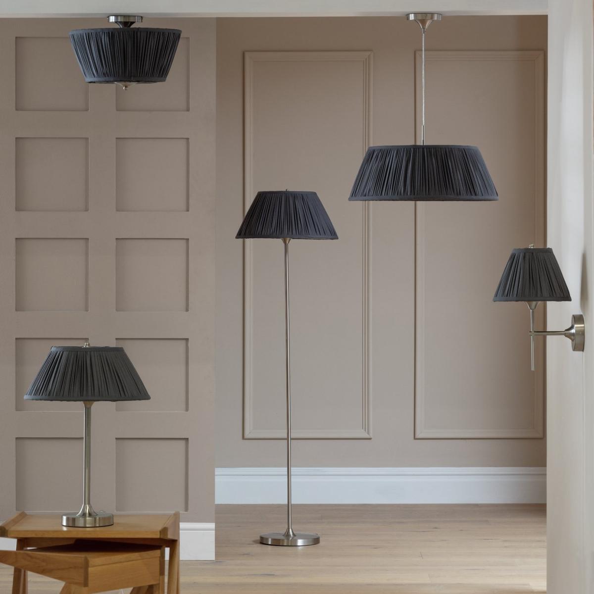 Habitat Pleated Floor Lamp - Satin Nickel – image 8