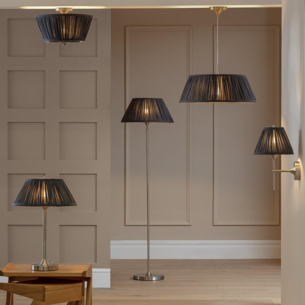 Habitat Pleated Floor Lamp - Satin Nickel – image 9