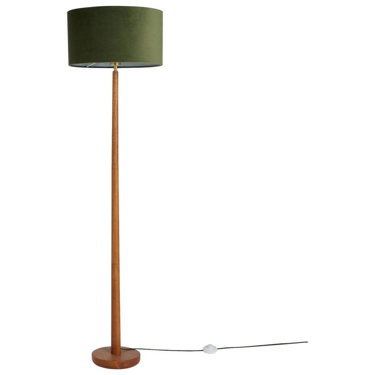 Habitat Tapered and Velvet Stick Floor Lamp - Green & Wood – image 3