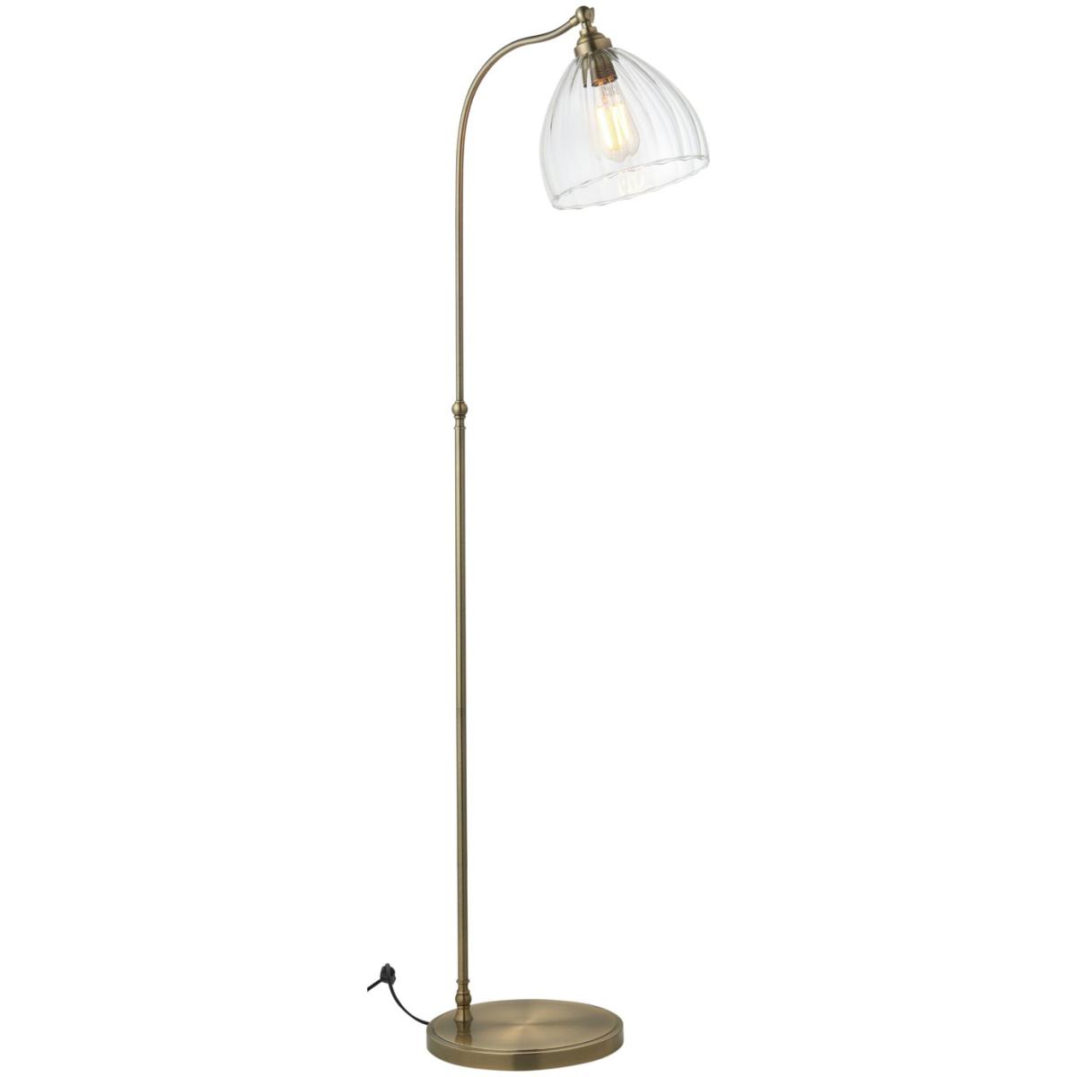 Shore Light Quill Glass Arc Floor Lamp - Antique Brass – image 3