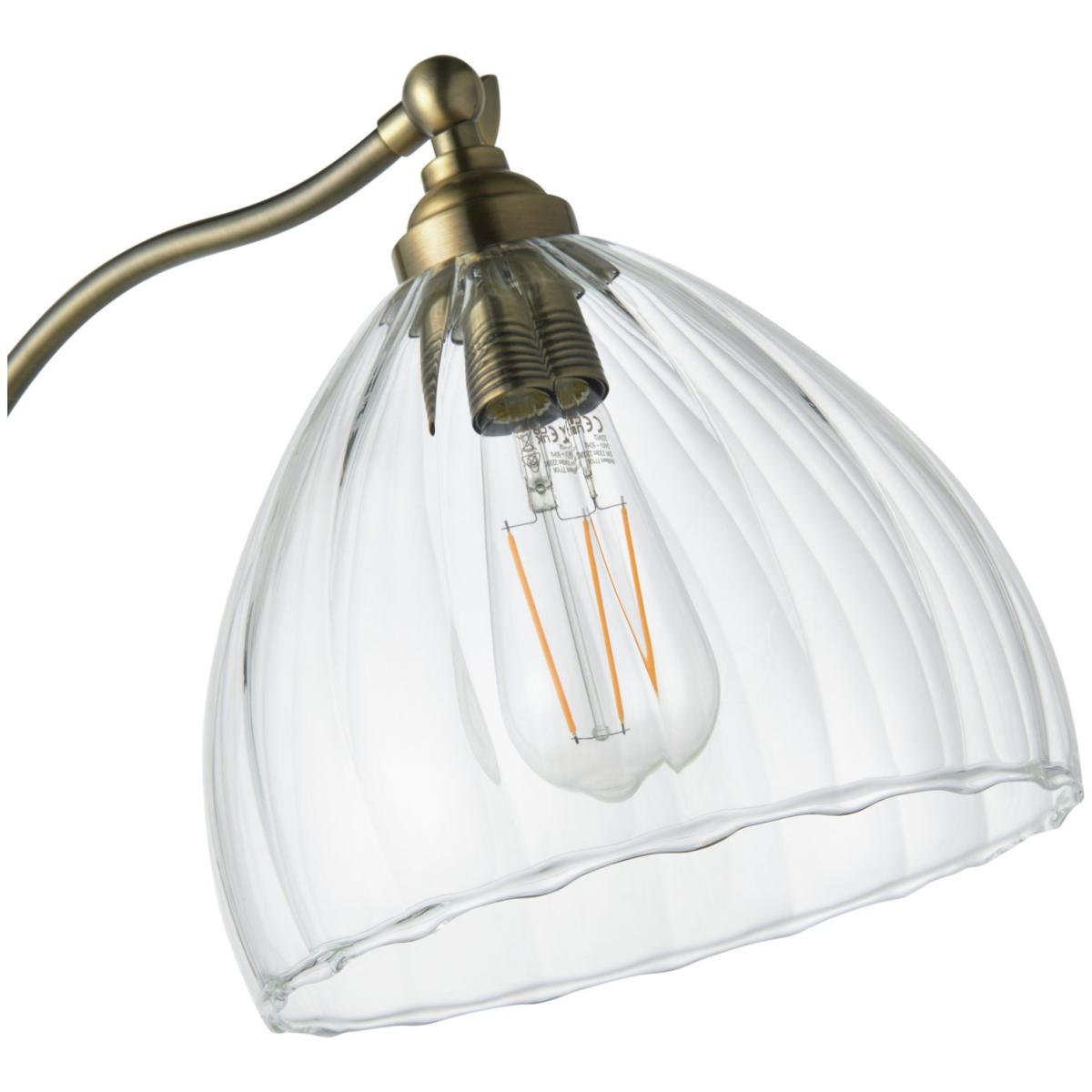 Shore Light Quill Glass Arc Floor Lamp - Antique Brass – image 4