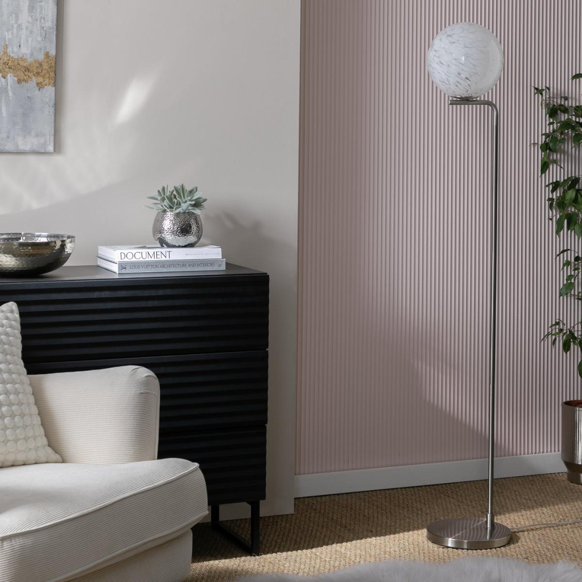Habitat Confetti Floor Lamp - Nickel & White – image 1