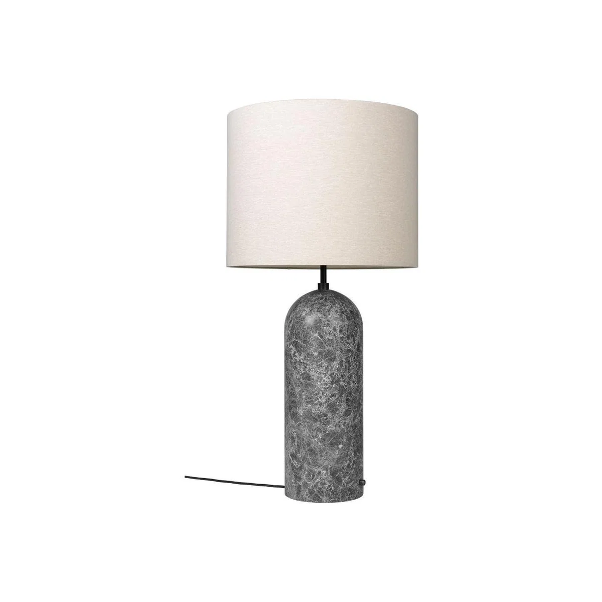 Gubi Gravity Floor Lamp XL High Grey Marble Base Canvas Shade - Heal's UK Lighting – image 1
