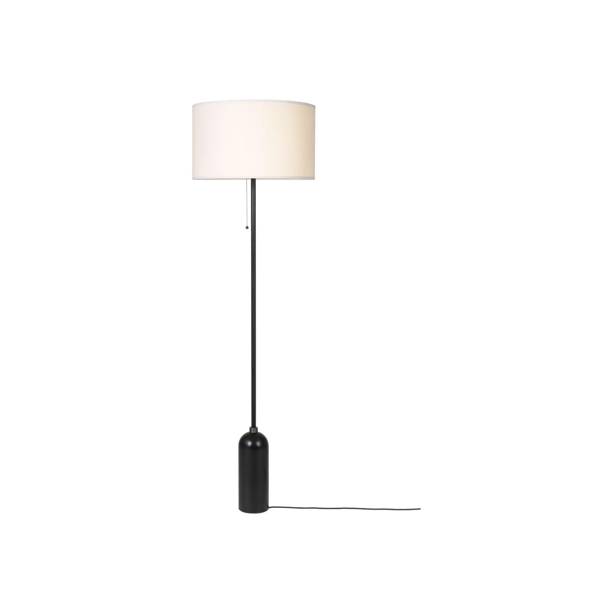 Gubi Gravity Floor Lamp Blackened Steel Base White Shade – image 1