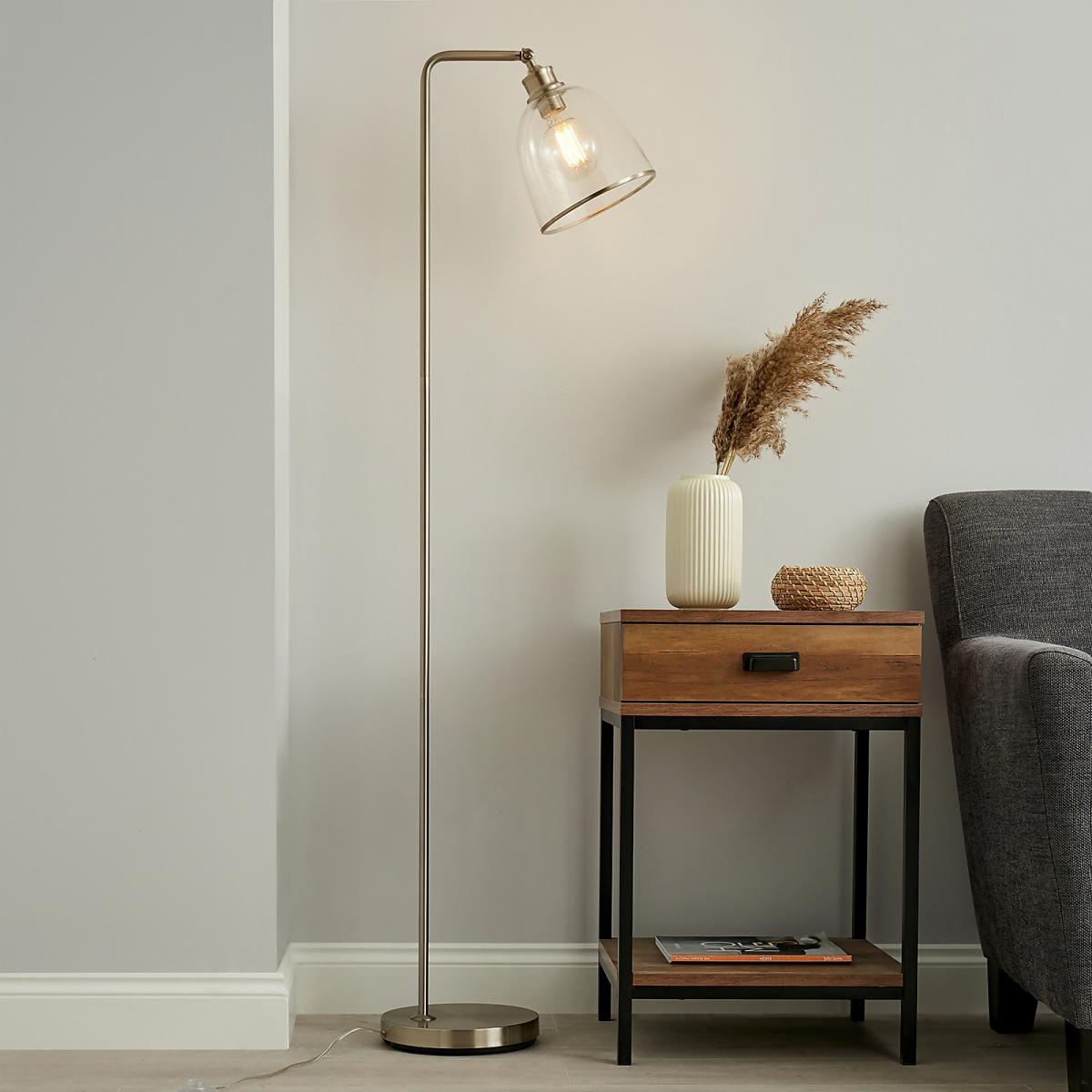 Windermere Floor Lamp - Satin Nickel – image 1