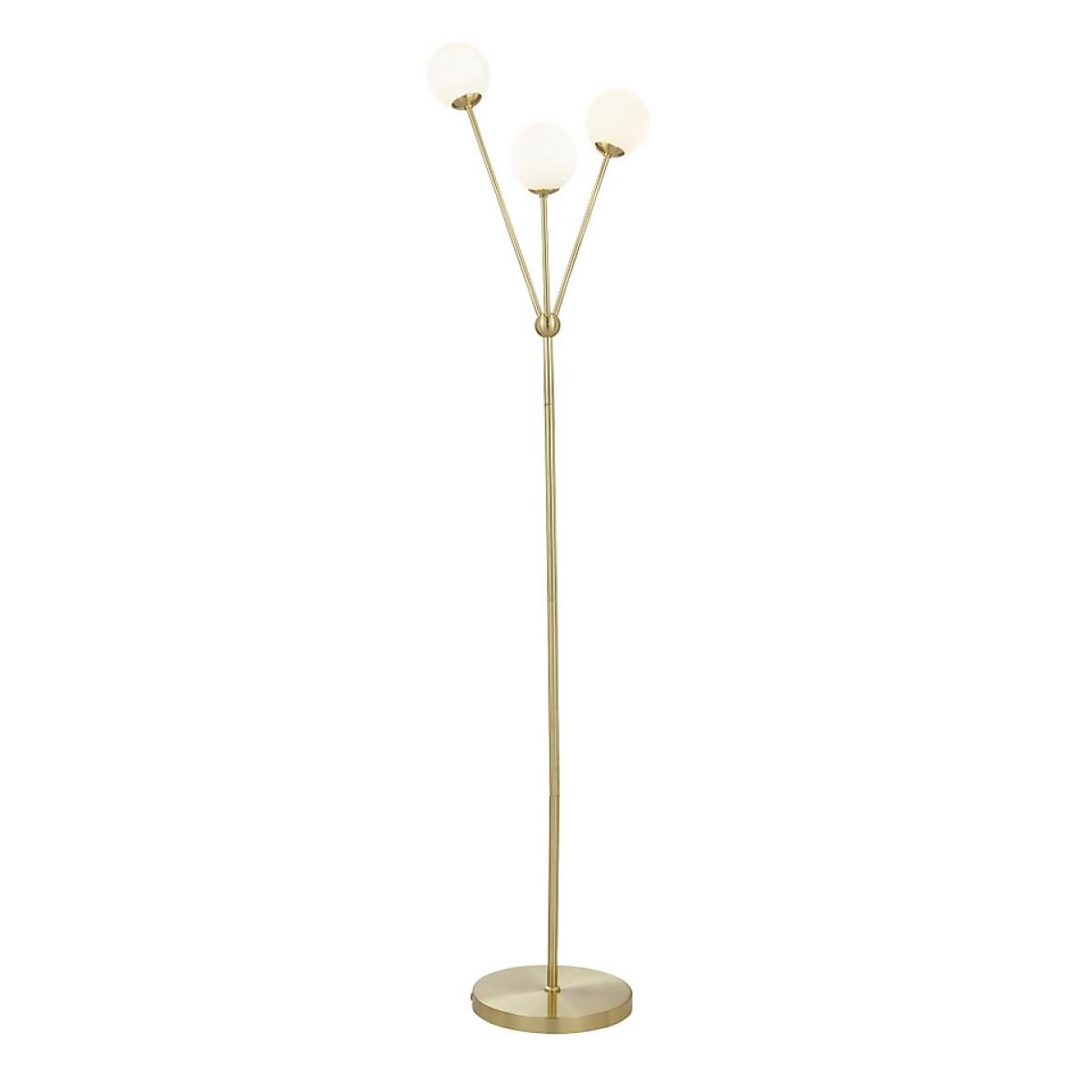 Orb 3 Light Floor Lamp - Brass & Opal – image 2