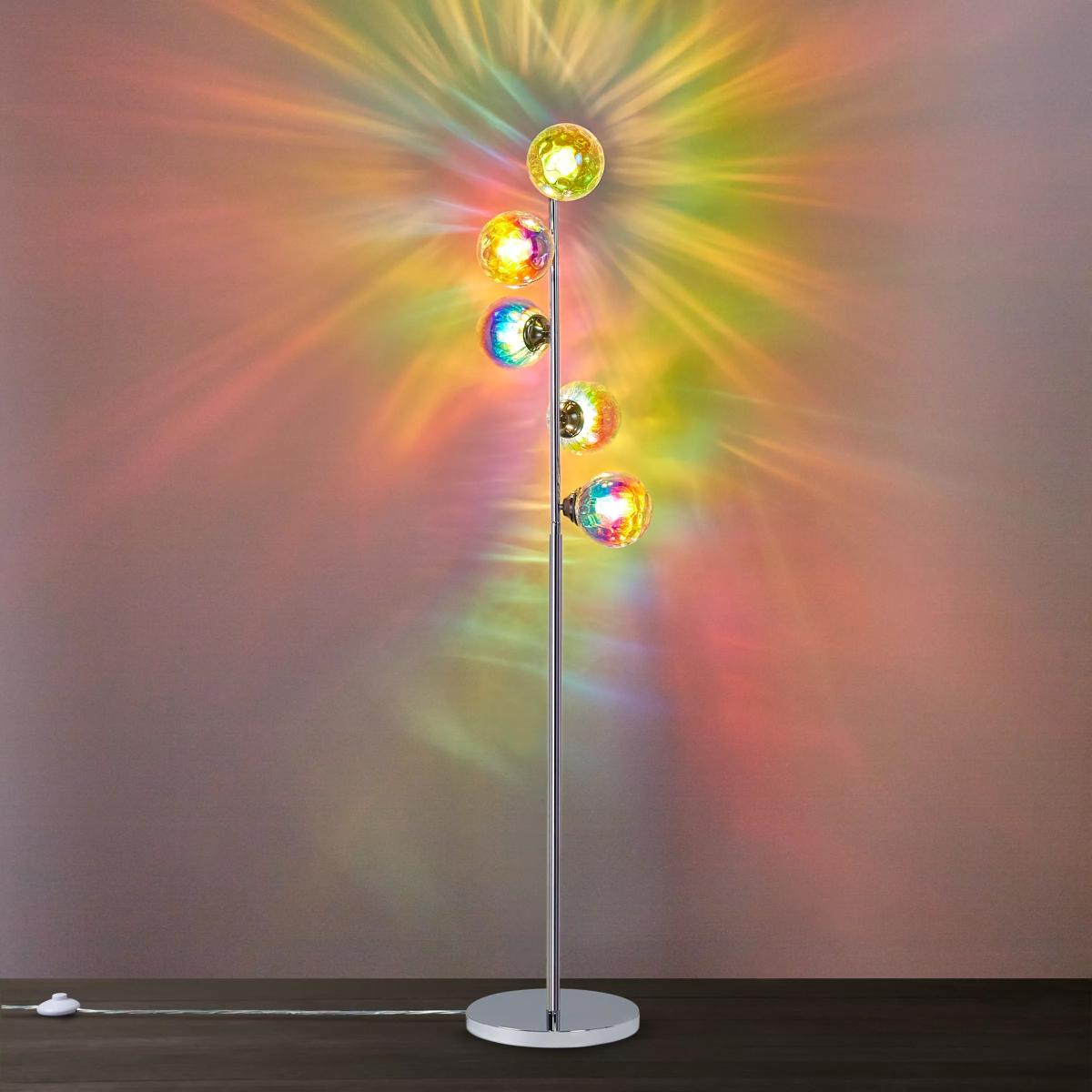 John Lewis & Partners Jester Iridescent 5 Light Floor Lamp, Multi – image 5