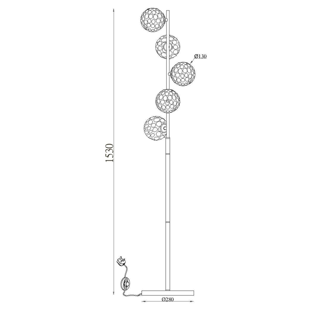 John Lewis & Partners Jester Iridescent 5 Light Floor Lamp, Multi – image 8