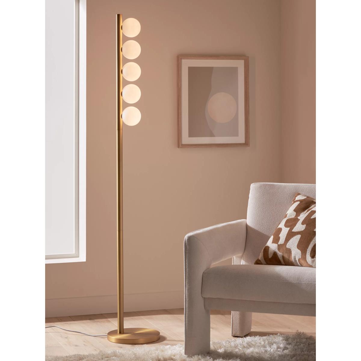 John Lewis Modern Chandelier Floor Lamp, Matte Warm Brass – image 2