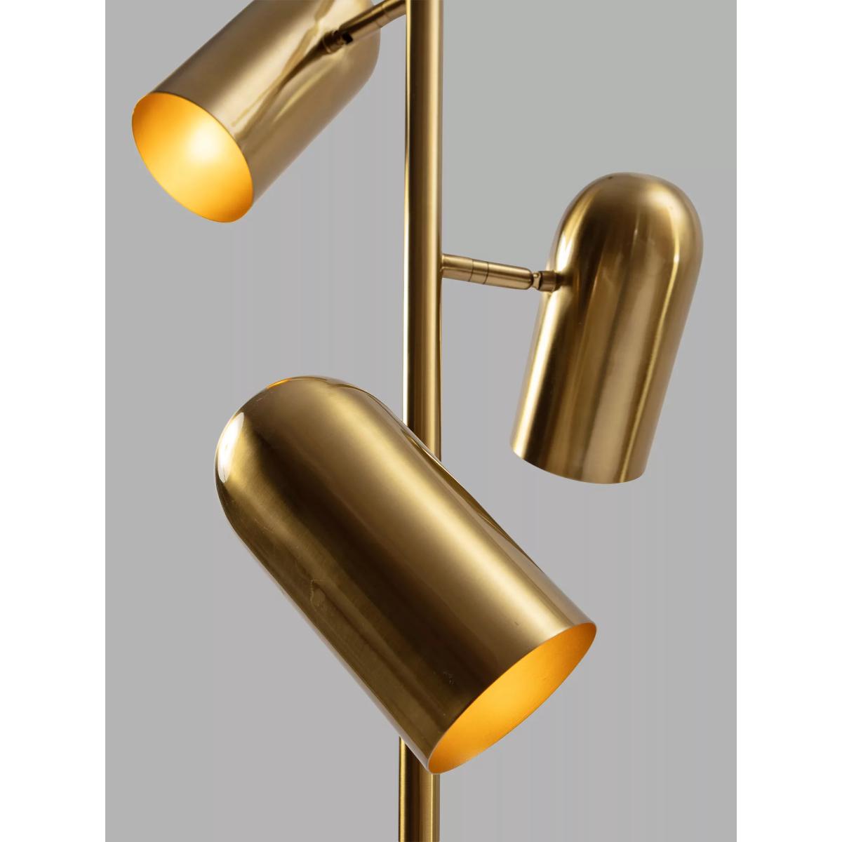 Pure White Lines Celine 3 Arm Floor Lamp, Gold – image 4