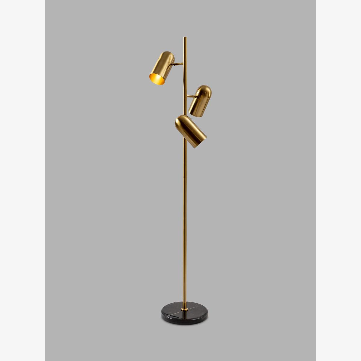 Pure White Lines Celine 3 Arm Floor Lamp, Gold – image 1