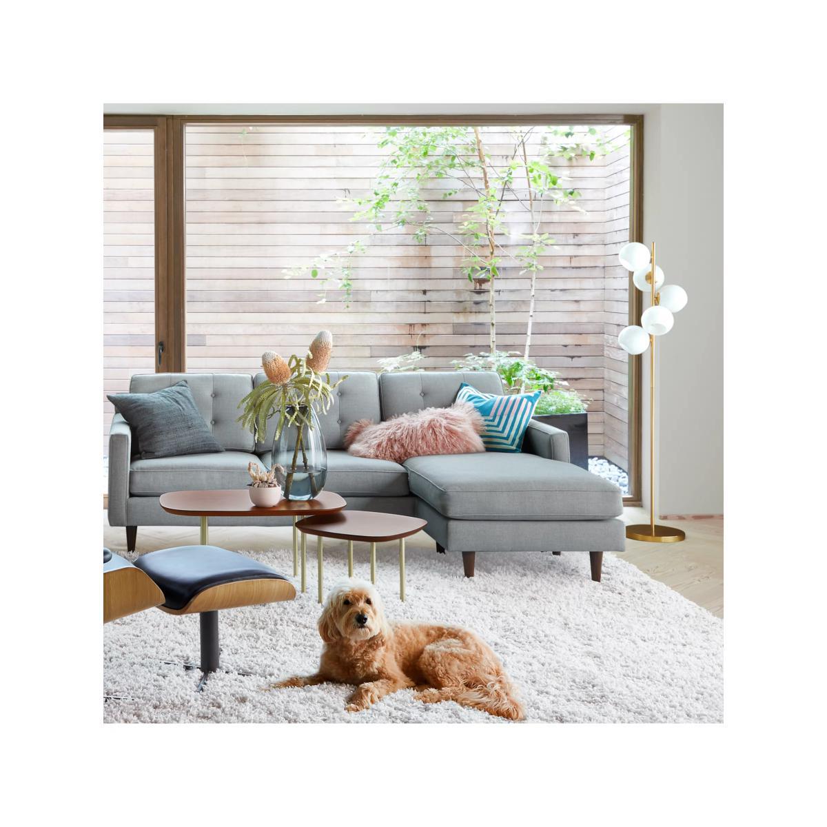west elm Staggered Glass 5 Light Floor Lamp, Antique Brass – image 4