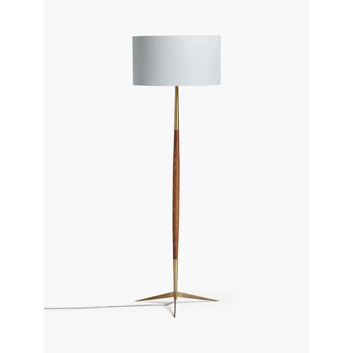 John Lewis & Partners Spindle Wooden Floor Lamp, Brown/Brass – image 4