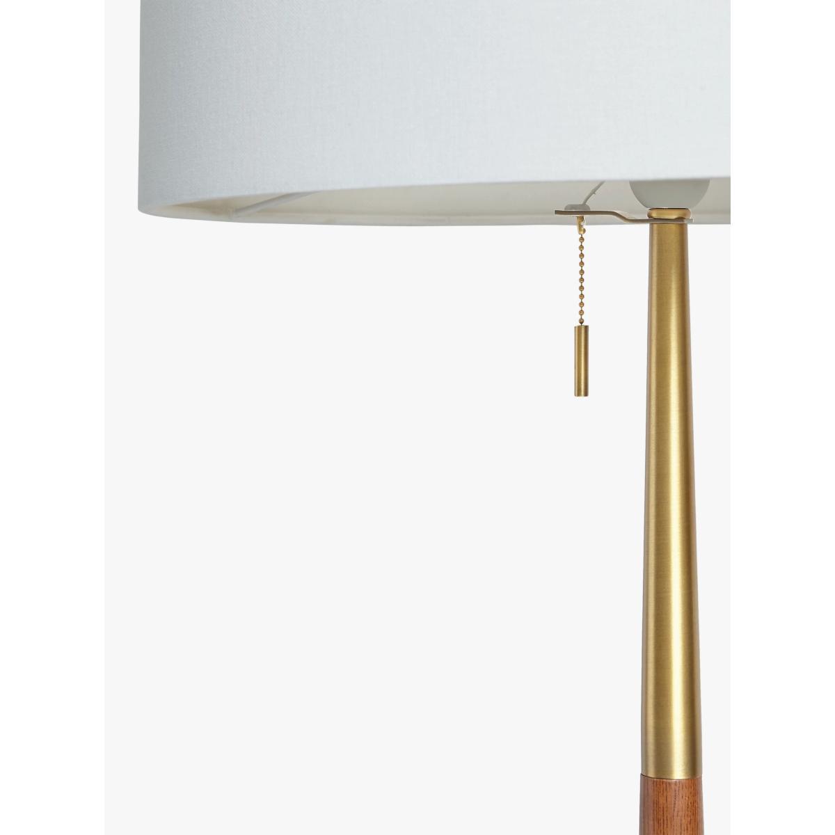 John Lewis & Partners Spindle Wooden Floor Lamp, Brown/Brass – image 5