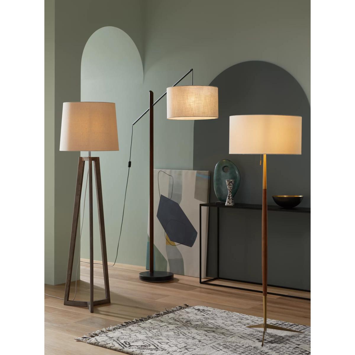 John Lewis & Partners Spindle Wooden Floor Lamp, Brown/Brass – image 7
