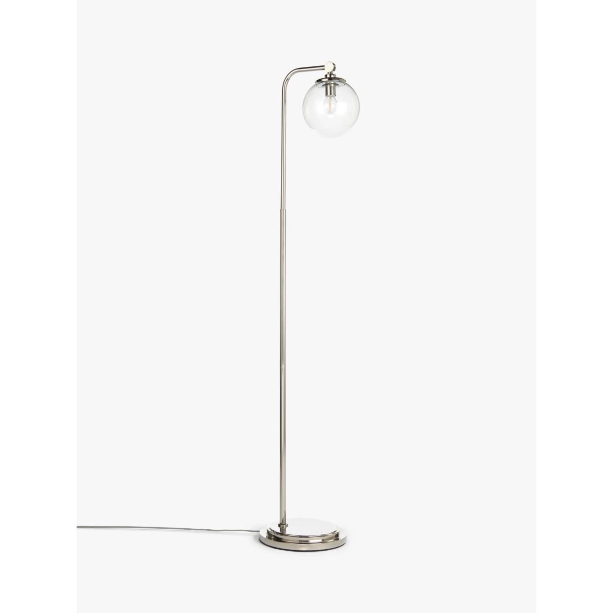 John Lewis Park Globe Glass Floor Lamp, Clear/Nickel – image 2