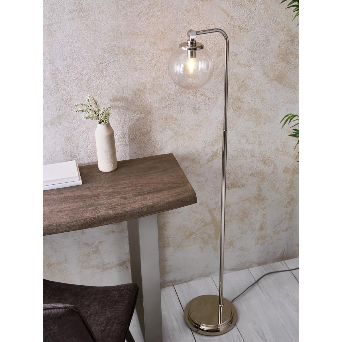 John Lewis Park Globe Glass Floor Lamp, Clear/Nickel – image 5