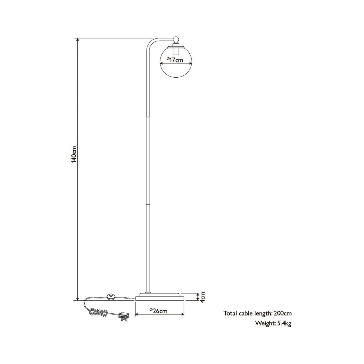John Lewis Park Globe Glass Floor Lamp, Clear/Nickel – image 7