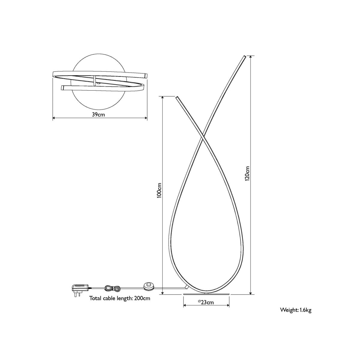 John Lewis Swoop LED Floor Lamp, Black – image 7