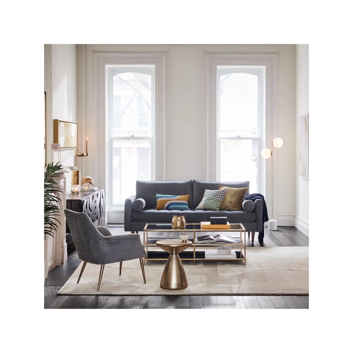 west elm Sphere + Stem Floor Lamp, Brass – image 5
