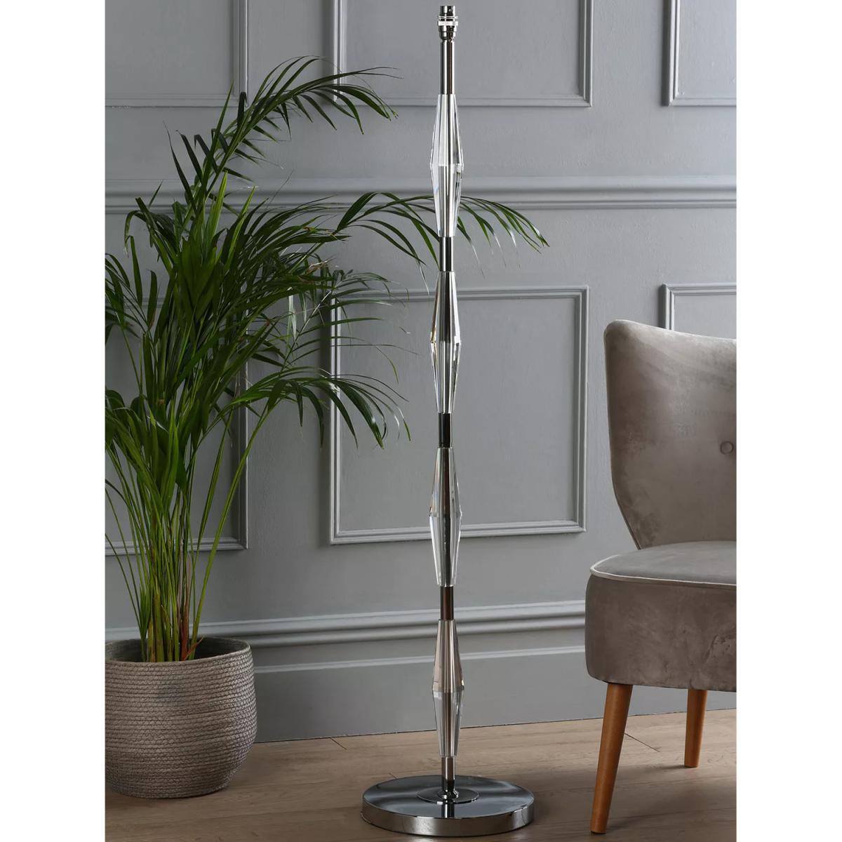 Laura Ashley Blake Crystal Floor Lamp Base, Polished Chrome – image 3