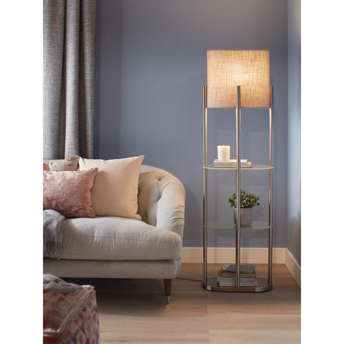 John Lewis & Partners Elliptic Shelves Floor Lamp, Brushed Steel – image 7