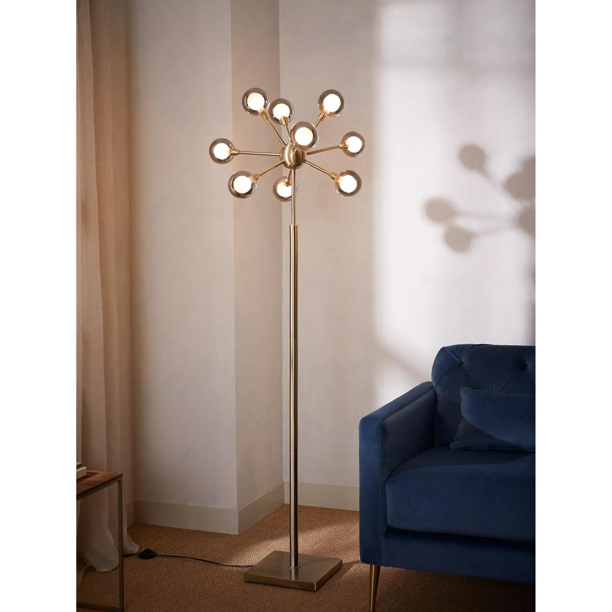 John Lewis Huxley 9 Globe Floor Lamp, Antique Brass – image 2