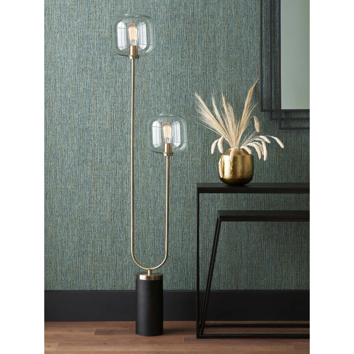 Pacific Lifestyle Florence Glass Floor Lamp, Black/Gold – image 2