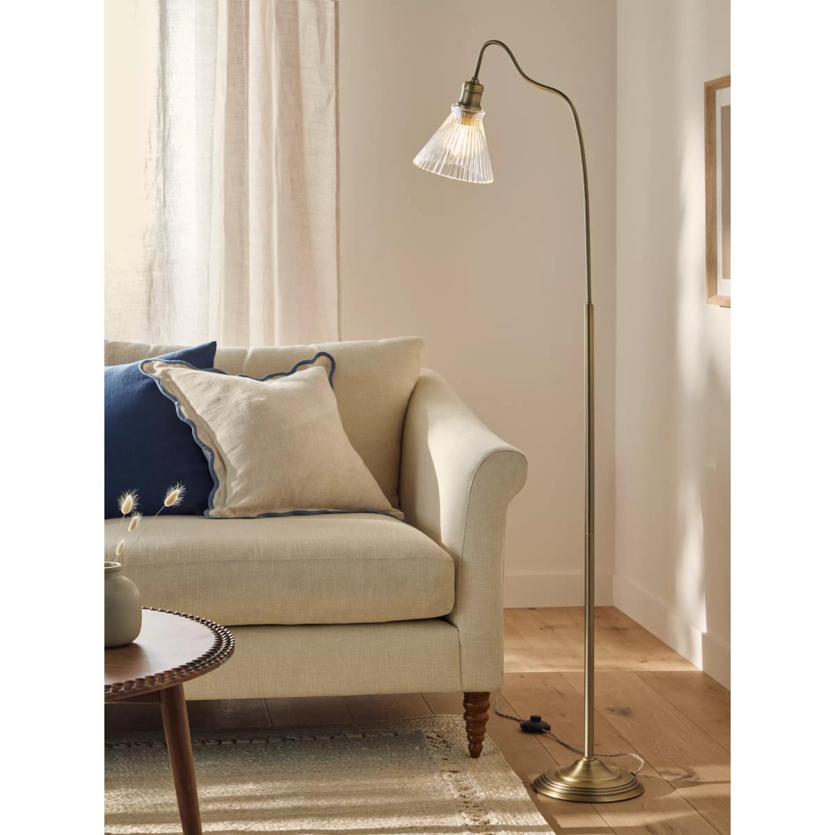 John Lewis Curved Arm Task Floor Lamp, Matte Antique Brass – image 6