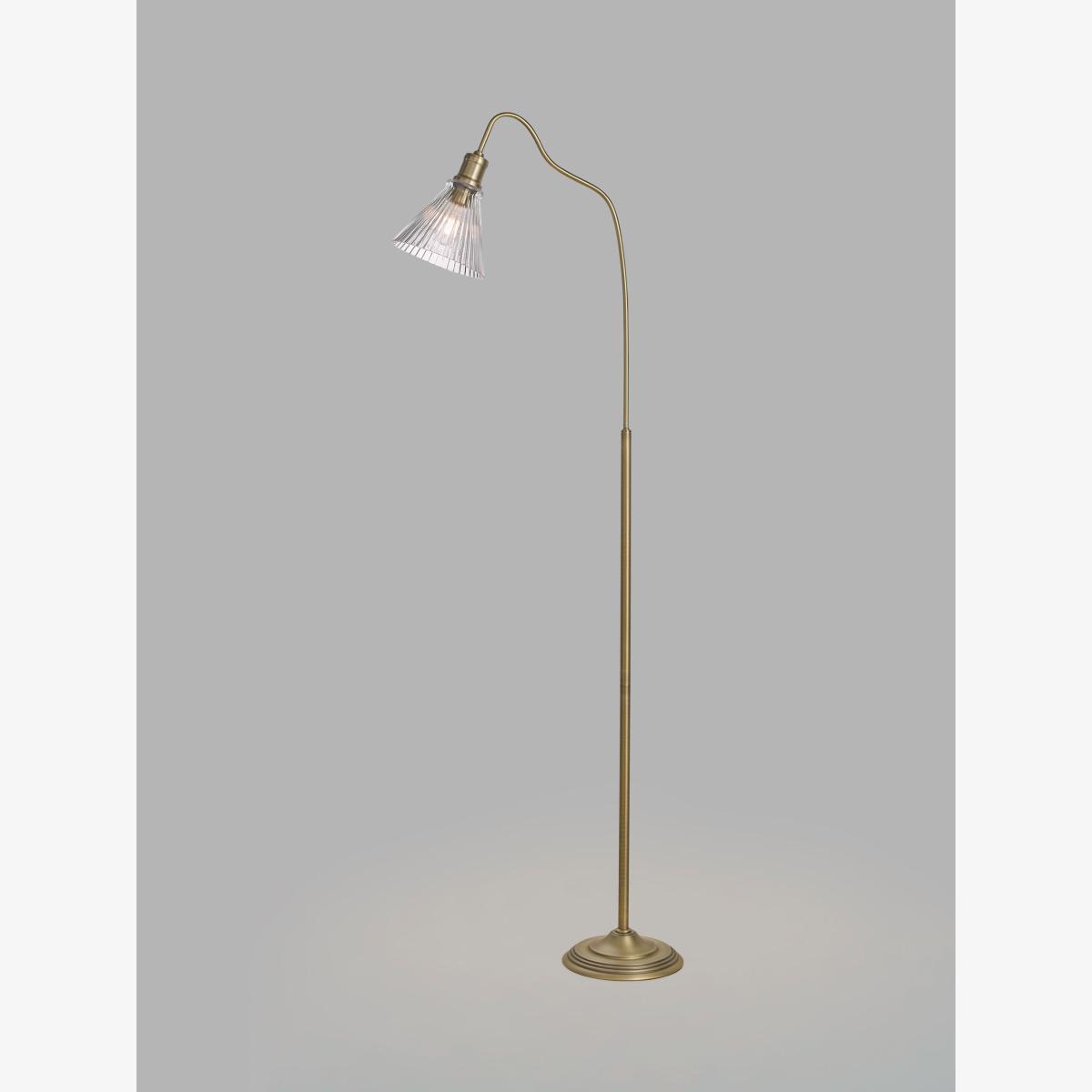 John Lewis Curved Arm Task Floor Lamp, Matte Antique Brass – image 1
