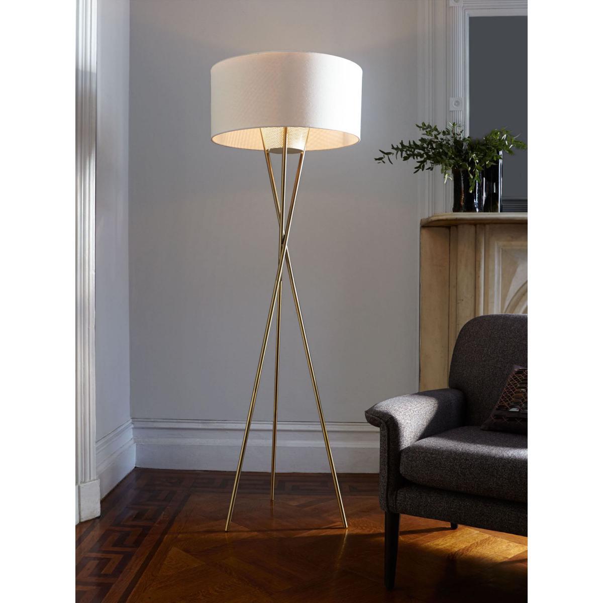west elm Mid-Century Tripod Floor Lamp, White/Antique Brass – image 4