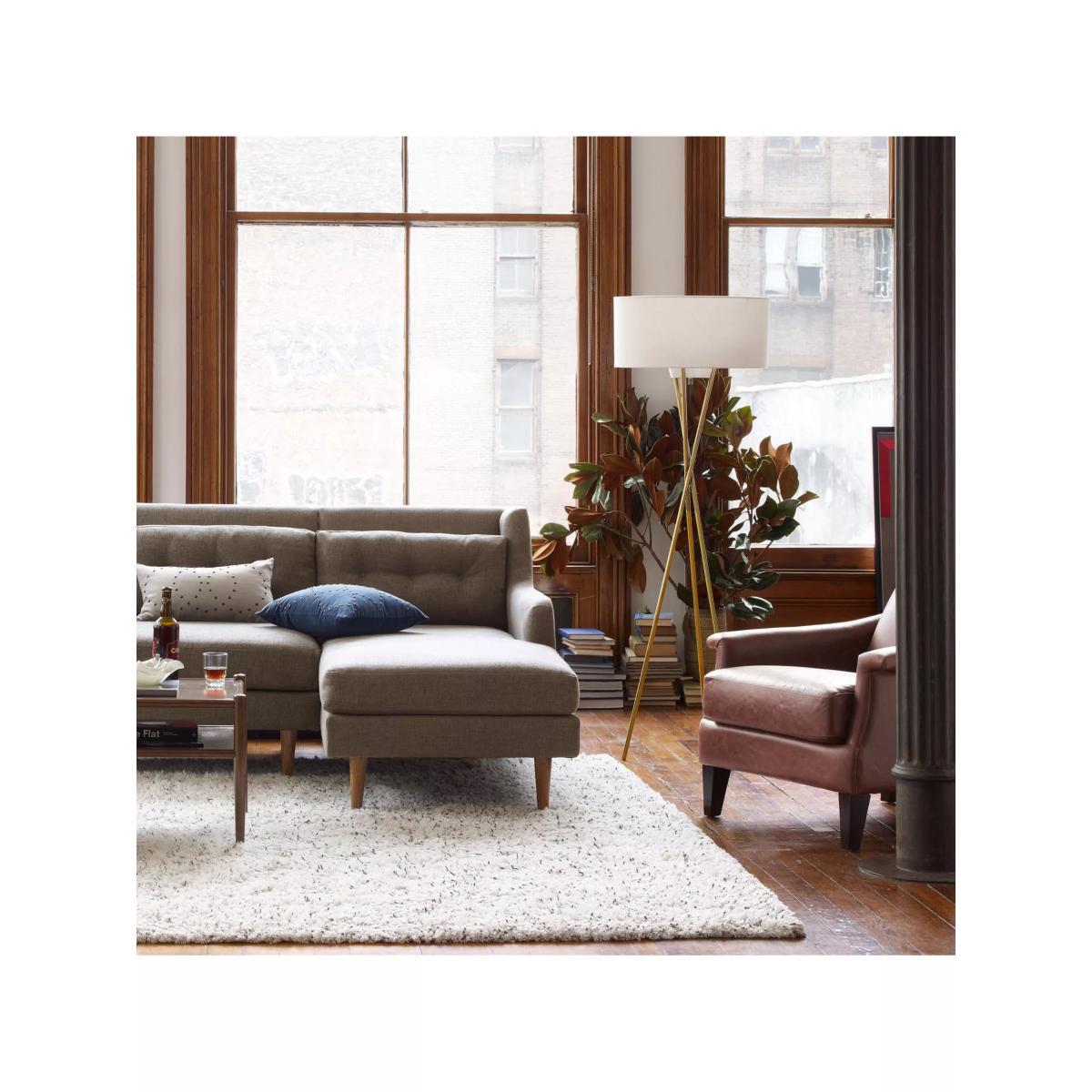 west elm Mid-Century Tripod Floor Lamp, White/Antique Brass – image 5