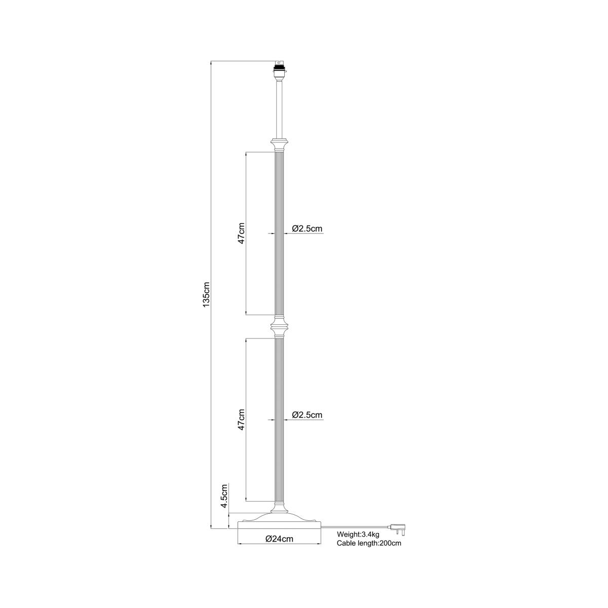 John Lewis Reeded Column Floor Lamp Base – image 7