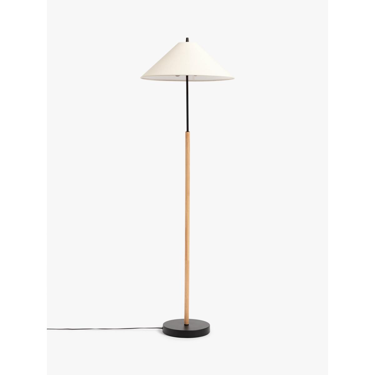 John Lewis Conical Floor Lamp, Black/Natural – image 3