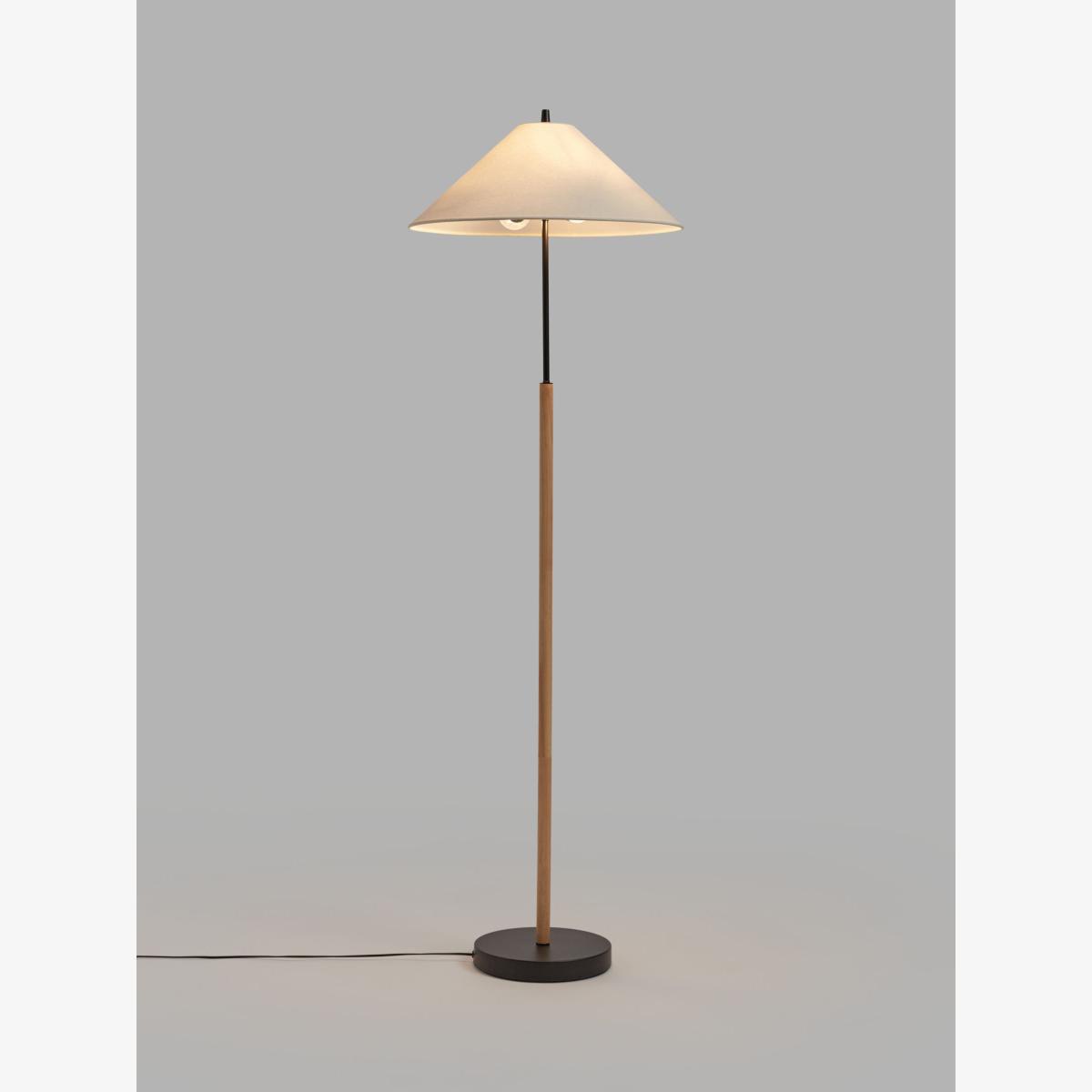 John Lewis Conical Floor Lamp, Black/Natural – image 1