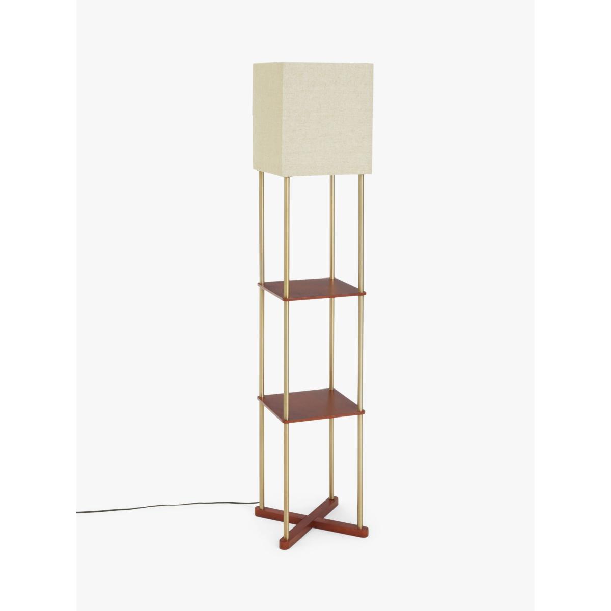 John Lewis Harrison Square Shelves Floor Lamp, Walnut/Steel – image 3