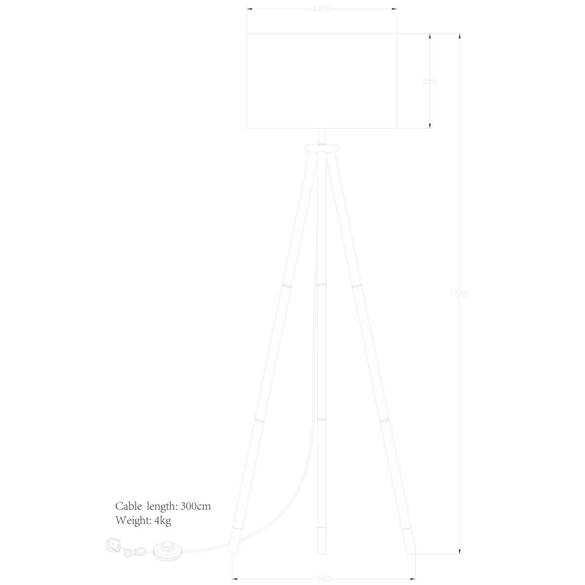 John Lewis & Partners Wooden Tripod Floor Lamp – image 5
