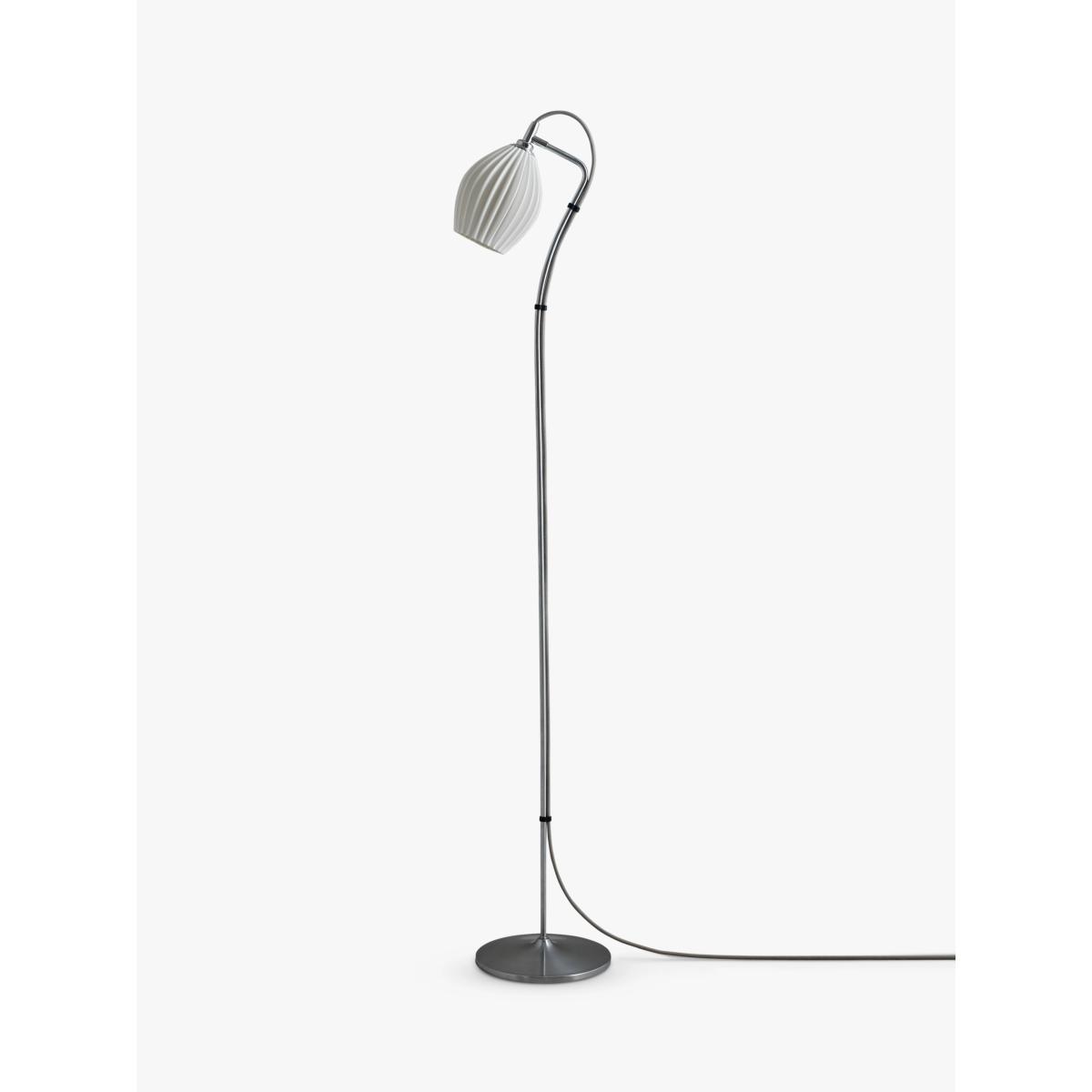 Original BTC Fin Ceramic Floor Light, Satin Chrome – image 2