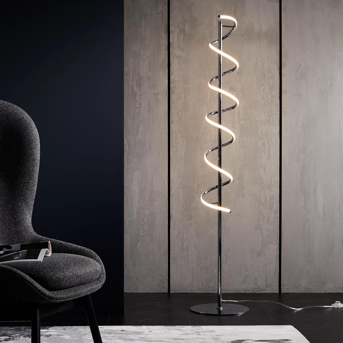 John Lewis & Partners Zena LED Twist Floor Lamp, Polished Chrome – image 7
