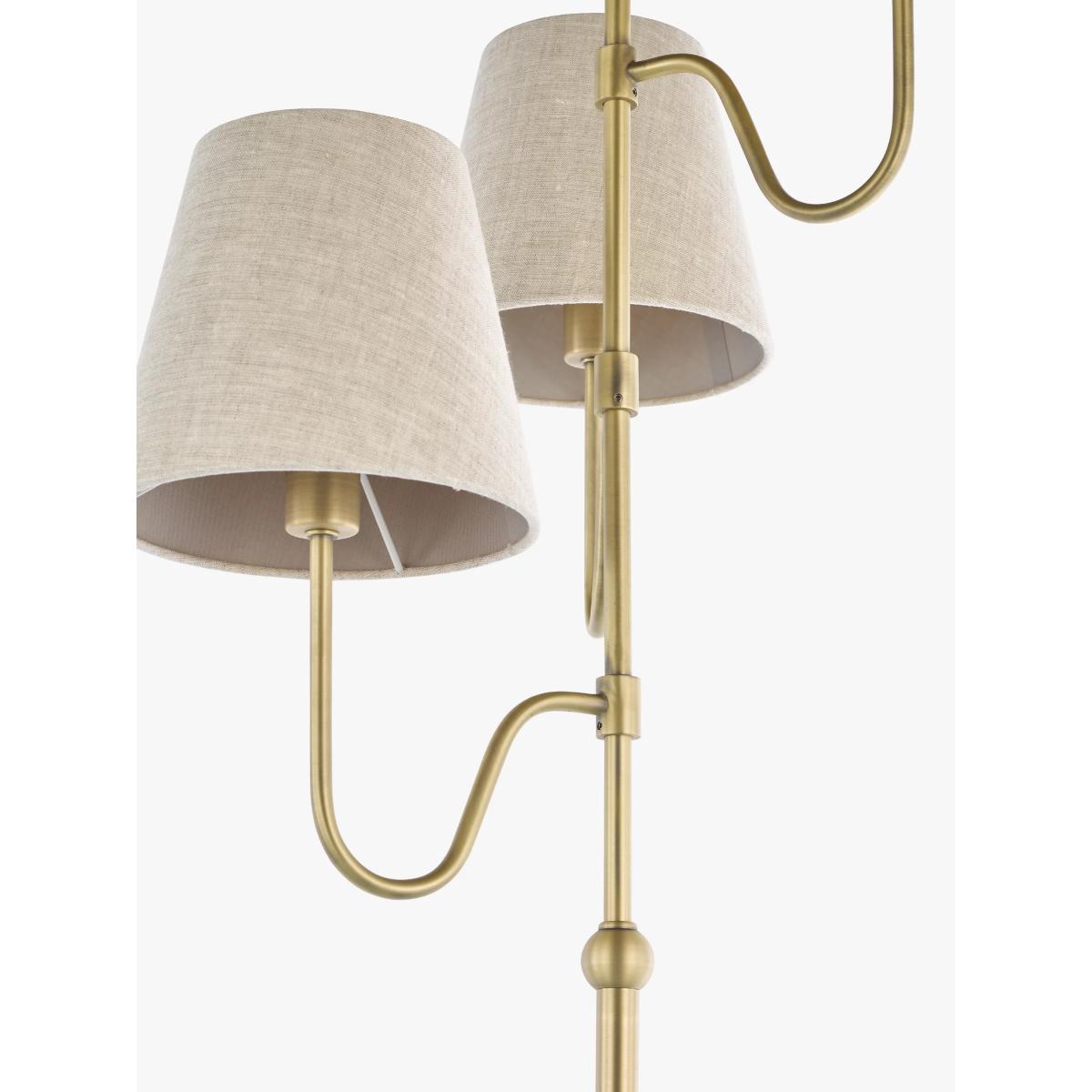 John Lewis Tristan 3 Arm Floor Lamp, Matte Antique Brass – image 5