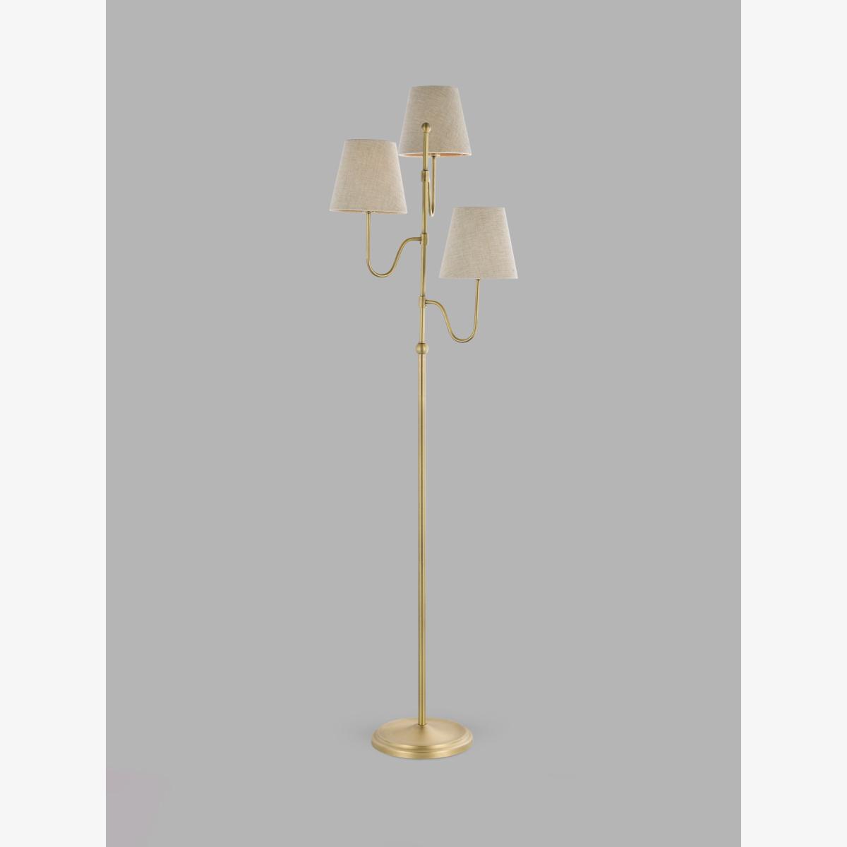 John Lewis Tristan 3 Arm Floor Lamp, Matte Antique Brass – image 1