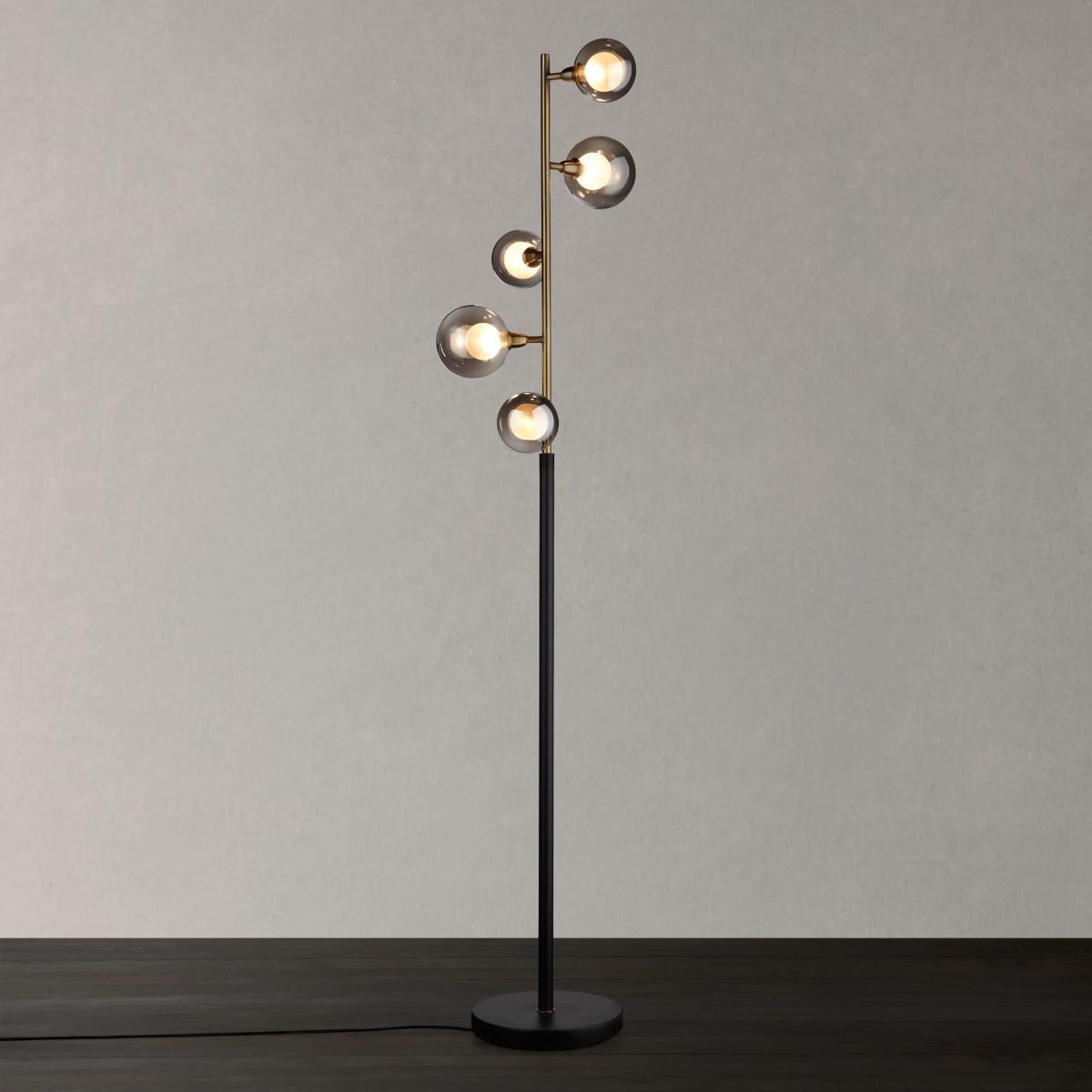 John Lewis & Partners Huxley Floor Lamp, Smoke/Antique Brass – image 1