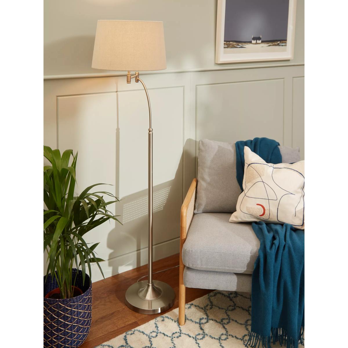 John Lewis & Partners Evelyn Swing Arm Floor Lamp, Nickel – image 2