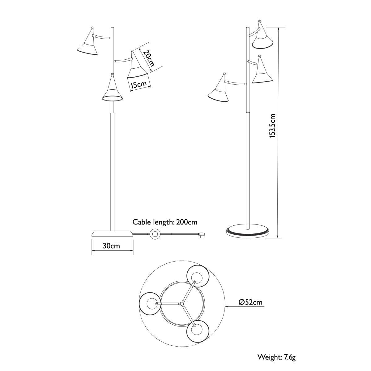 John Lewis & Partners Trumpet Floor Lamp, Antique Brass – image 11