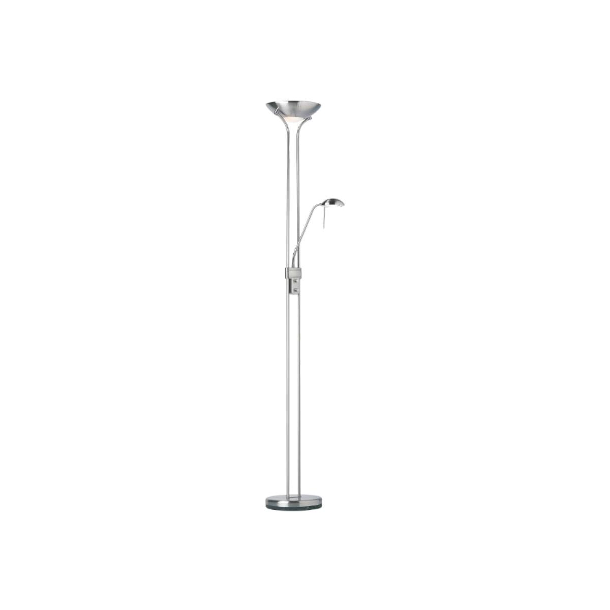 Greta 2 Light Floor Lamp - Satin Chrome