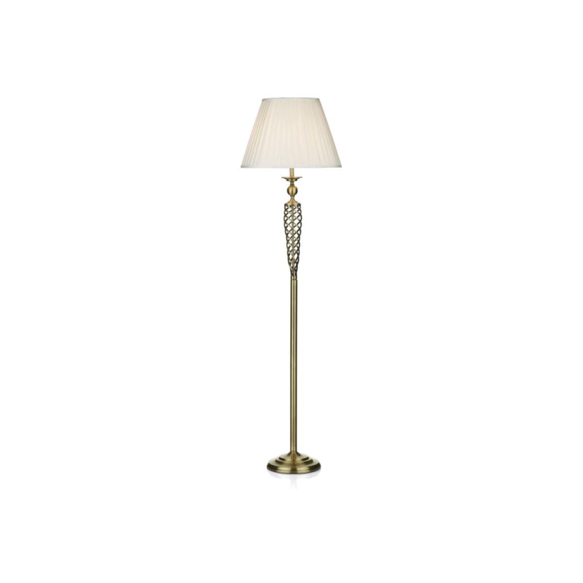 Dar Lighting SIA4975 Siam Floor Lamp Complete With Shade Antique Brass