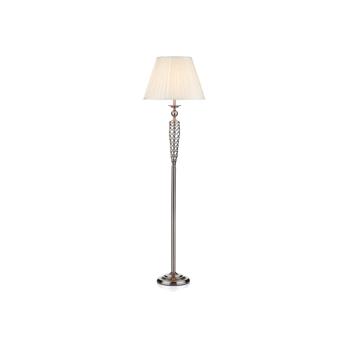 Dar Lighting SIA4946 Siam Floor Lamp Complete With Shade Satin Chrome