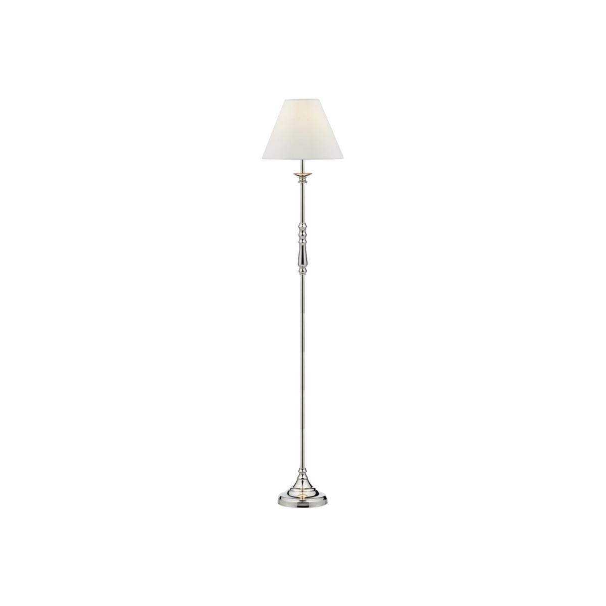 dar lighting BLE4938 Blenheim Floor Lamp complete with Ivory Shade - Polished Nickel