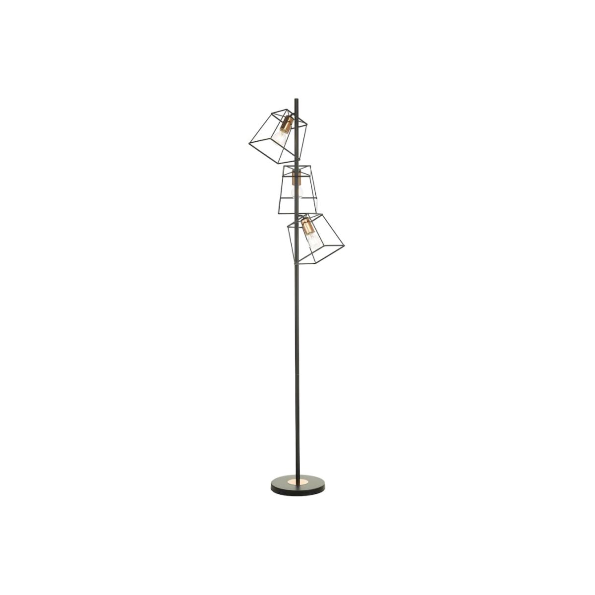 dar lighting TOW4922 Tower 3 Light Floor Lamp - Matt Black Copper
